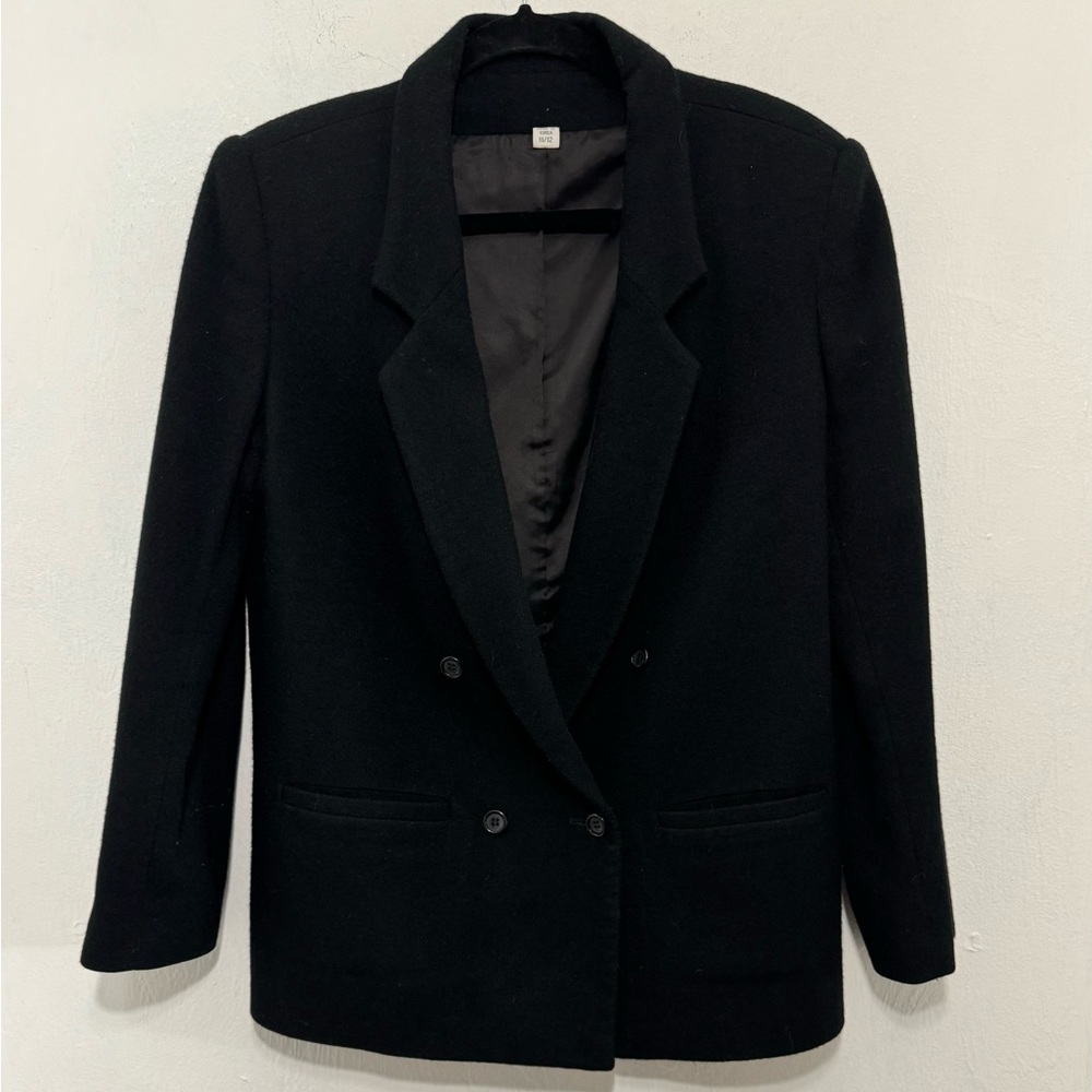 Vtg 65%Wool Peabody House-Black Blazer made in Korea.Size 12.Runs smalll.